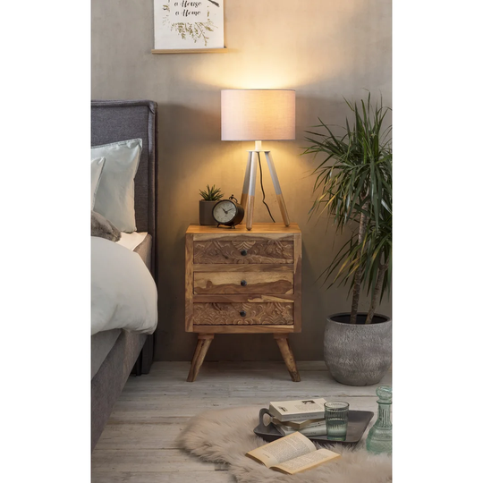 Petronela 3 Drawer Bedside Table