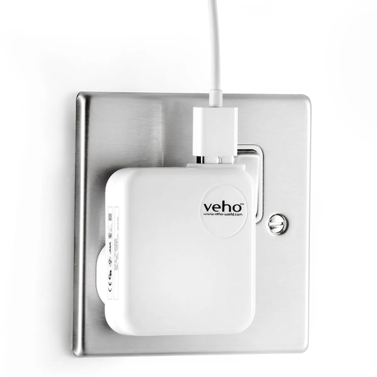 Veho USB Mains Plug Adapter - White