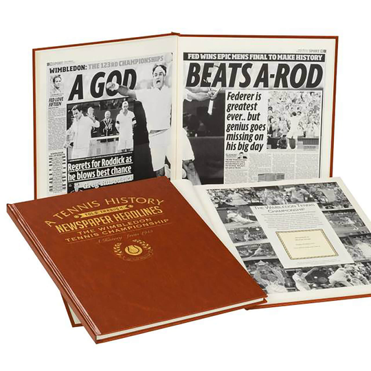 Wimbledon Tennis Newspaper Book - Brown Leatherette