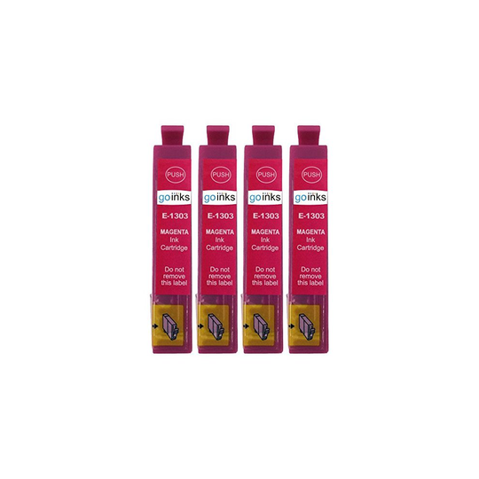 Compatible Go Inks E-1303 Magenta Ink Cartridge to replace Epson T1303 for use with Epson Stylus Printers (Pack of 4)