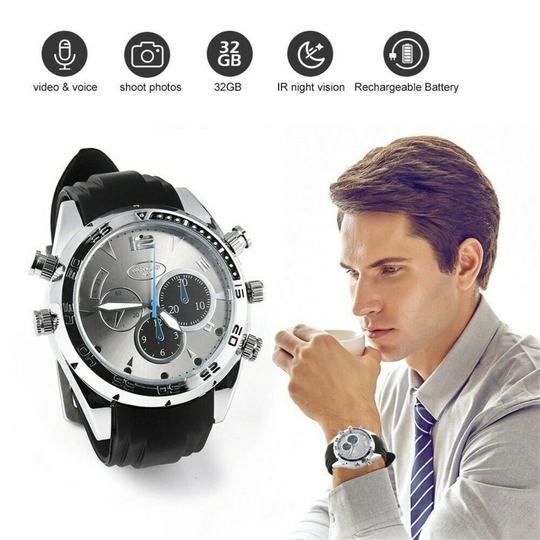 Waterproof 1080P Watch 32GB SPY Wrist Video DVR Camera Night Vision IR