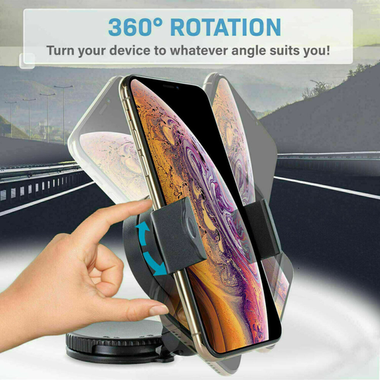 (For Apple iPhone 8 Plus) 360 Rotation in Car Windscreen Suction Mount Mobile Phone Holder Bracket Stand