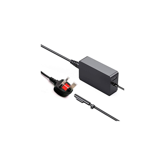 Surface Charger,Power Supply Adapter 65W 15V 4A for Microsoft Surface Pro 3/4/5/6/7/X,Surface Laptop/Go/Book,with USB port and UK Extension Power Cord