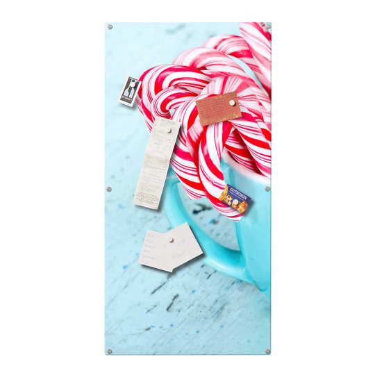 Candy Canes Magnetic Wall Mounted Photo Memo Board