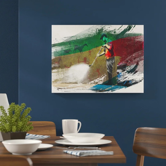 'Banksy Street Cleanup Graffiti' Graphic Art Print Poster