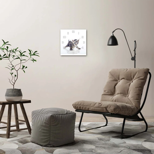 Small Cat Silent Wall Clock