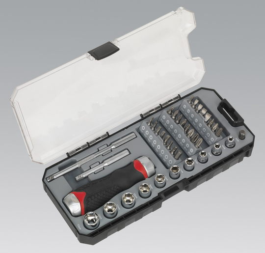 Sealey AK64905 | Fine Tooth Ratchet Screwdriver & Accessory Set 38pc