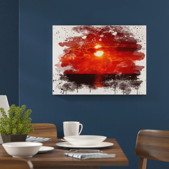 'Landscape Red Florida Sunset USA' Graphic Art Print Poster