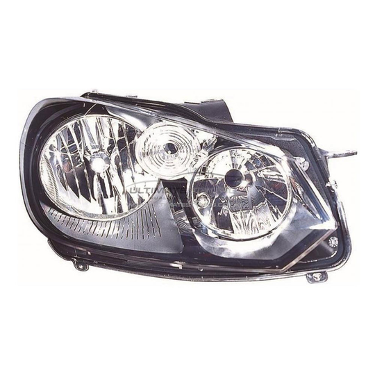VW Golf Mk6 Hatchback 1/2009-6/2013 Black Headlight Headlamp Drivers Side O/S