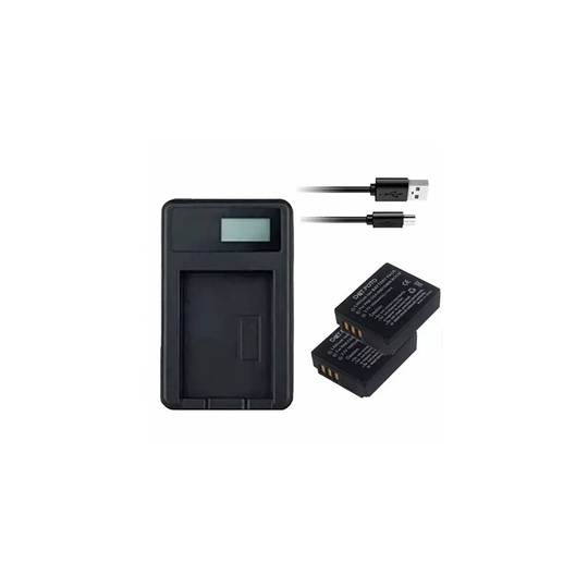 USB Battery Charger and 2 Batteries For Panasonic Lumix DMC-TZ3 Digital Camera
