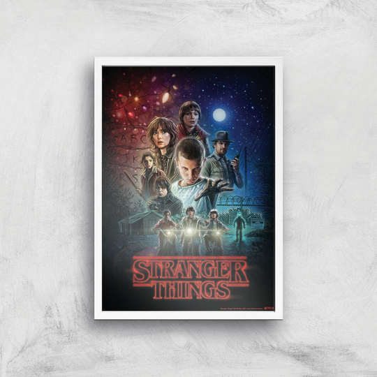 Stranger Things Season One Poster Giclee Art Print - A4 - White Frame