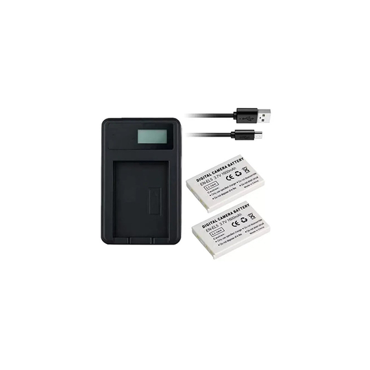 USB Charger and 2 Batteries For Nikon Coolpix P520 Digital Camera