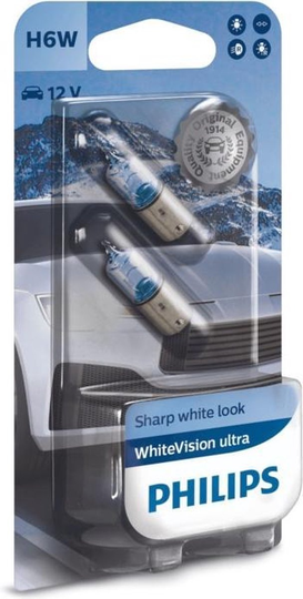 Philips 12036WVUB2 White Vision Ultra H6W 2 Pieces 12036WVUB2