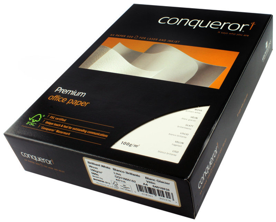 CONQUEROR WOVE BRILL WHT A4 100GSM PK500