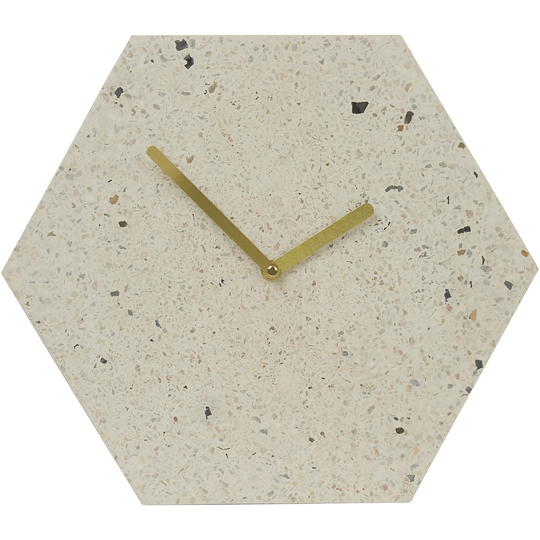 Mimo Hexagon Clock - Pink/Grey Terrazzo