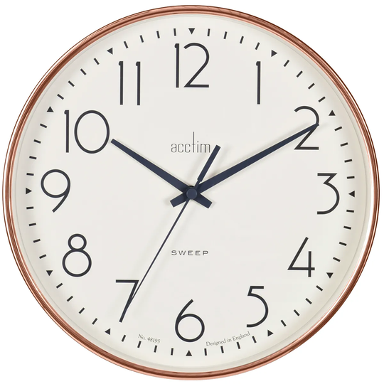 Acctim 'Earl' 25cm Sweep Wall Clock - Copper