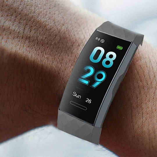 Aquarius Ip67 Waterproof Bluetooth Fitness Tracker With Heart Rate Monitor And Step Counter - Black