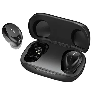 Awei T20 Water Resistant TWS Earphones with Microphone - (Open-Box Satisfactory) - Black