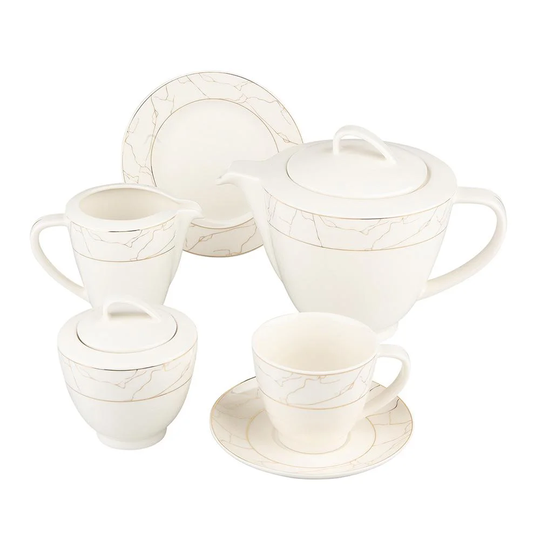 Carshalton 21 Piece Porcelain Tea Set for 6 People