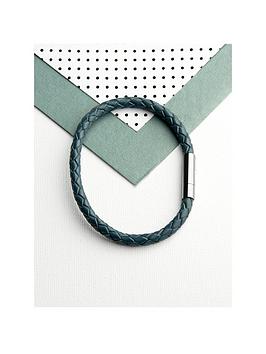 Treat Republic Personalised Men'S Capsule Tube Woven Bracelet In Aegean Blue