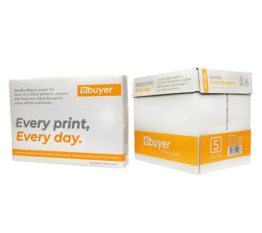 Ebuyer Everyday 80gsm A4 Printer Paper - 2500 Sheets