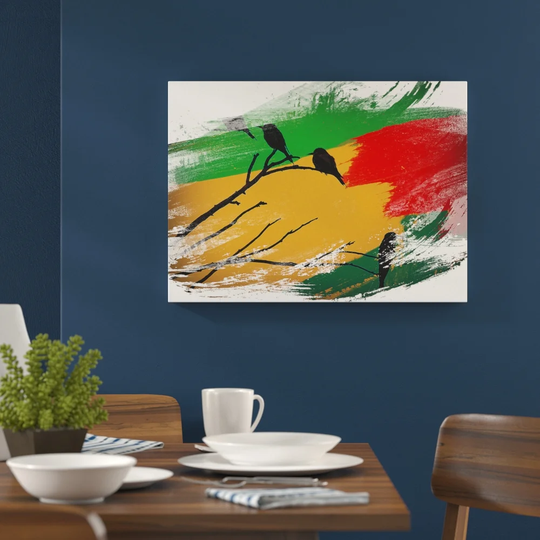 'Birds on the Branch of a Tree' Graphic Art Print Poster