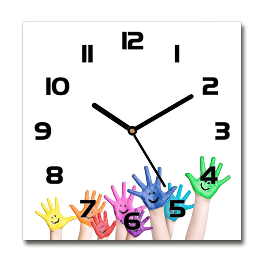 Painted Hands Silent Wall Clock