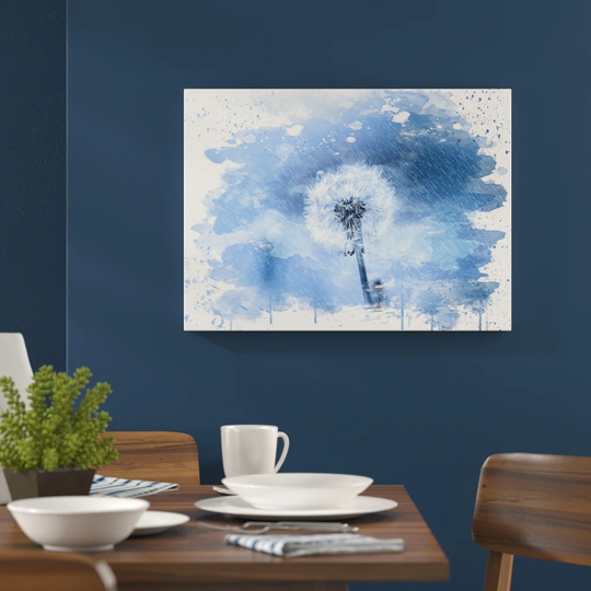 'Flower Dandelion in the Rain' Graphic Art Print Poster