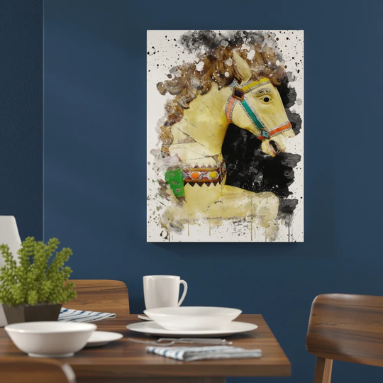 'Carousel Horse Fairground' Graphic Art Print Poster