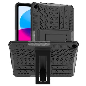 Anti-Slip iPad (2022) Hybrid Case with Stand - Black