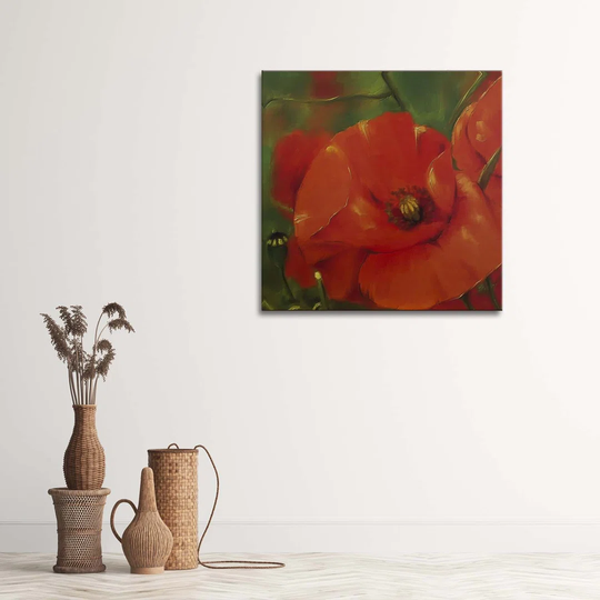 Canvas Print Red Poppies Plants