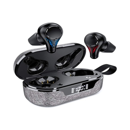 Wireless Earbuds Bluetooth Headphones Bluetooth 5.0 In-Ear Headphones With Hifi 3D Stereo Sound Built-In Mic Earphones With Charging Case-Grey