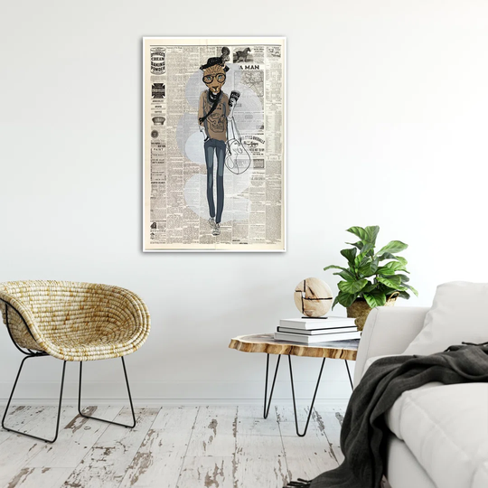 Poster, Abstract Leopard On A Background Of A Newspaper