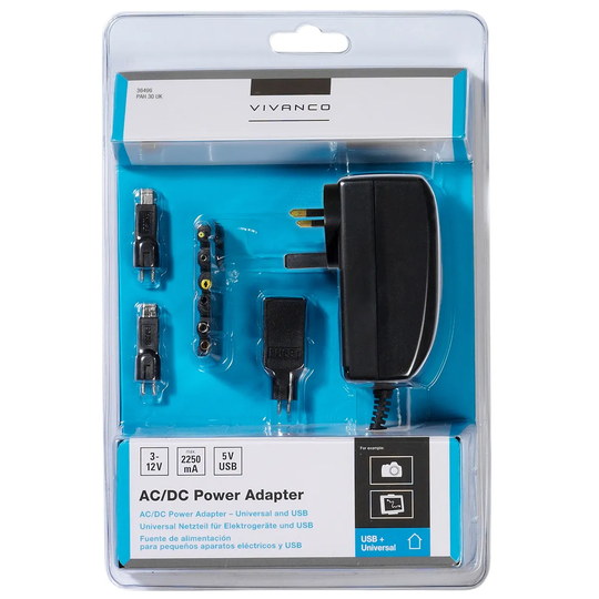 Vivanco 2250mA Universal Power Adaptor