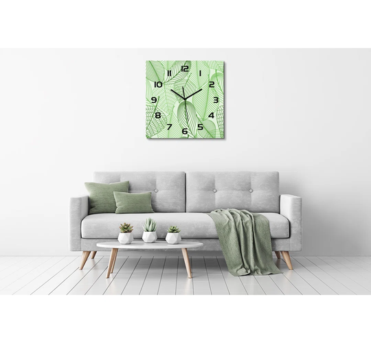Johnah Leaves Pattern Silent Wall Clock