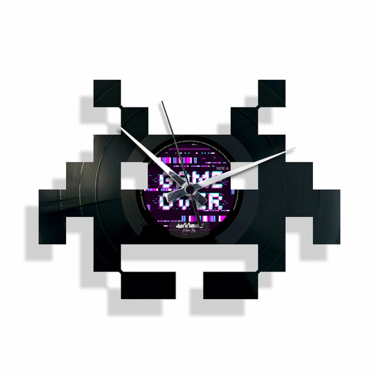 Space Invaders Video Game Inspired Vinyl 30cm Silent Wall Clock