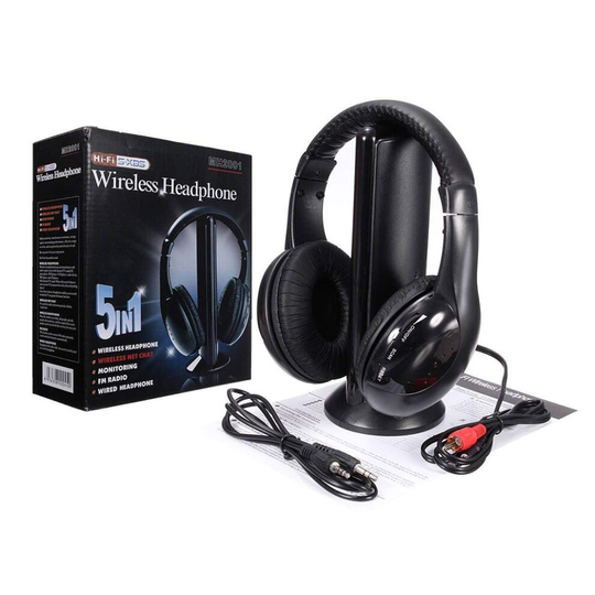 5 In 1 Wireless Cordless RF Headphones Professional Over Ear Headset FM Radio Listen to Music Chat Online Earphone