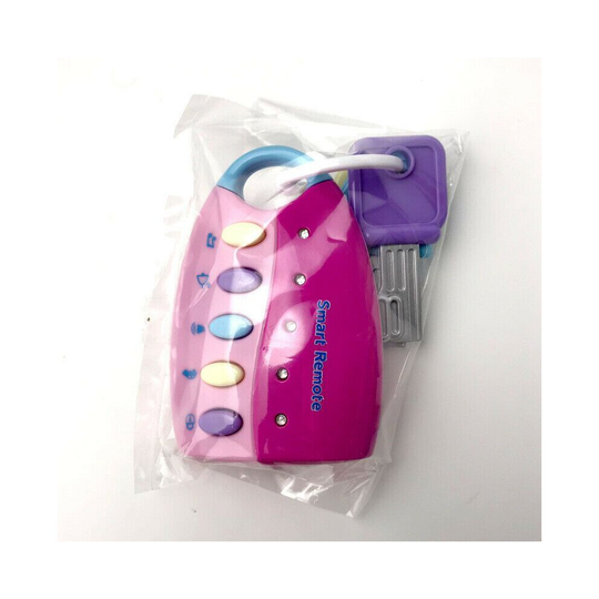 (Pink(Opp package)) Baby Car Key kids Musical Keys Toy Baby's Sound and Light Pretend Keychain Toys