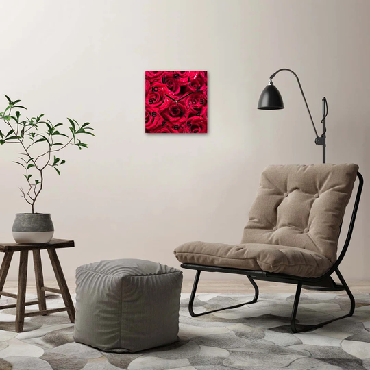 Jerralyn Drops on Roses Silent Wall Clock
