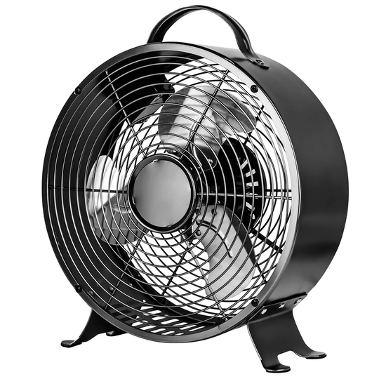 Status 8 Inch Retro Clock Shape Fan - Black