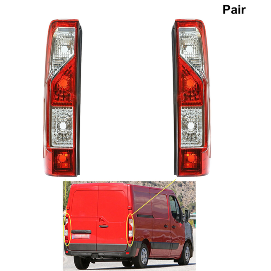 Pair of Rear Tail Light Renault Master Vauxhall Movano 2010 Onward R&L
