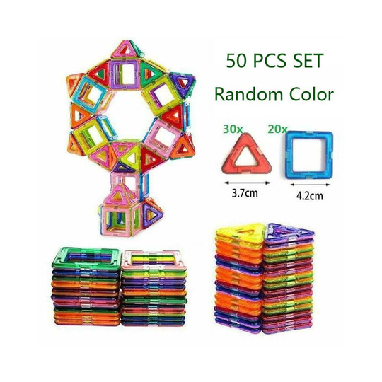 (50 Pcs) 30/50/100PCS Magnetic Building Blocks Construction Educational Kids Magic Toys