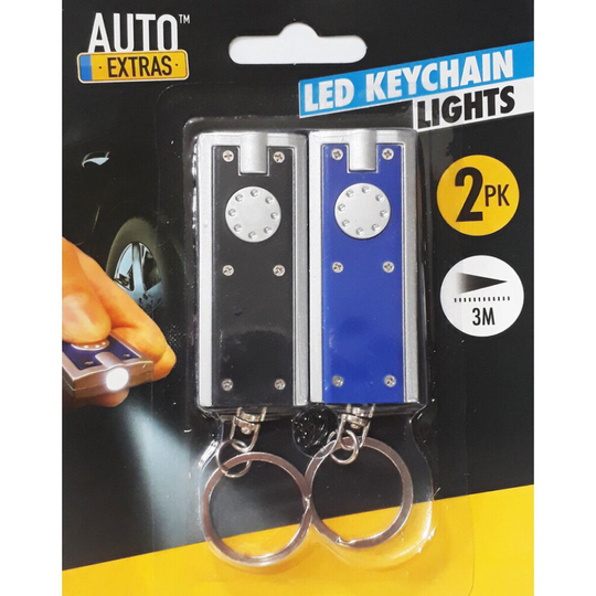 2 Pack Mini LED Camping Outdoor Flashlight Torch Portable KeyChain 3M