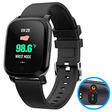 Waterproof Bluetooth Smartwatch w/ IR Thermometer CV06 - Black