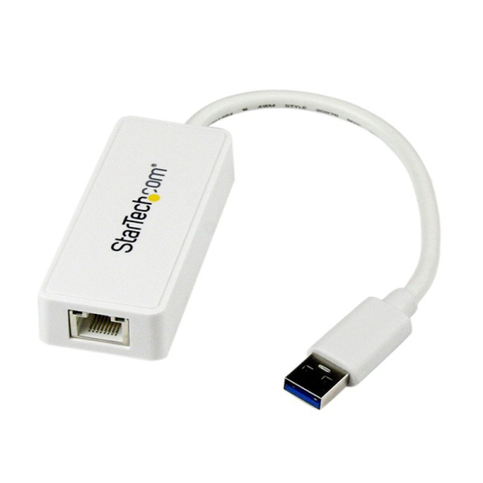 StarTech.com USB 3.0 to Gigabit Ethernet Adapter NIC with USB Port - White
