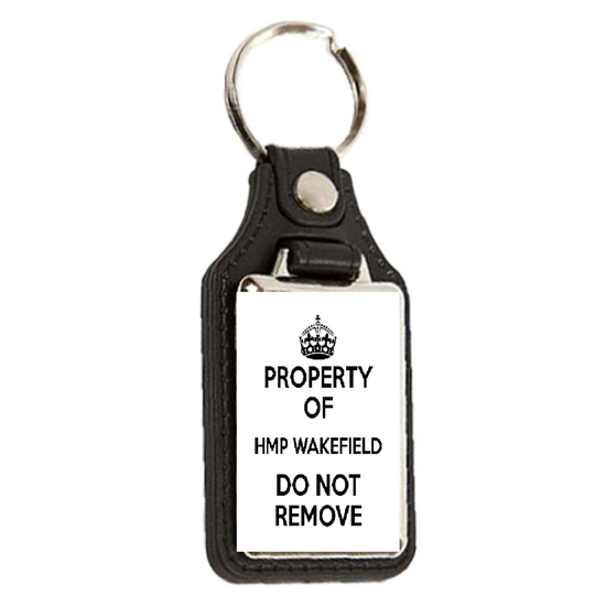 Property of HMP Wakefield Do Not Remove - Oblong Medallion Keyring