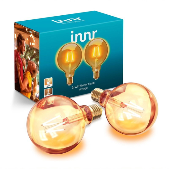 INNR Wifi E27 Filament G95 Globe Vintage 2200k 350lm 2-pack