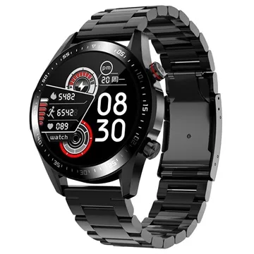 Lemonda Smart E12 Waterproof Smartwatch - Stainless Steel Strap - Black