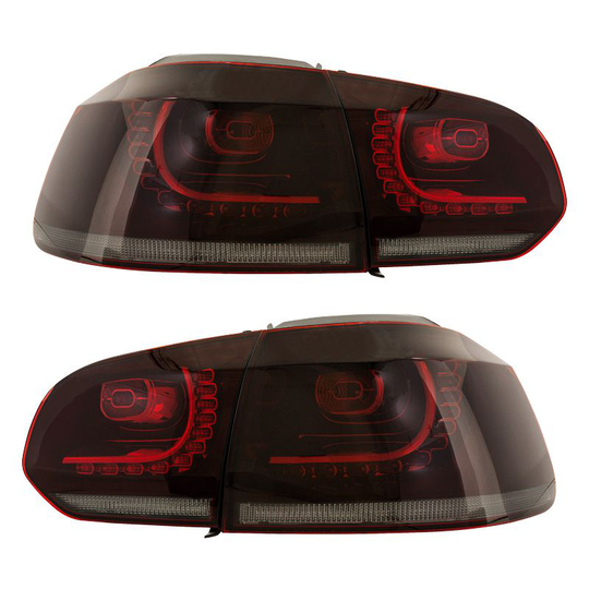 Set R-Look LED Tail lights suitable for Volkswagen Golf VI 2008-2012 excl. Variant - Red / Clear DL VWR95LRCD AutoStyle DL VWR95LRCD