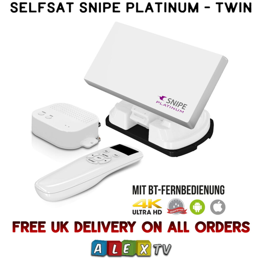 Selfsat Snipe Platinum Twin LNB Auto Satellite Dish Bluetooth Remote Control